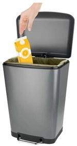 Pedálos rozsdamentes szemetes, 30 l - Wenko