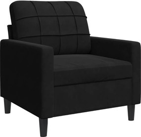 vidaXL fekete bársony kanapéfotel 60 cm