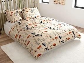 Mikroplüss ágyneműhuzat szett PAPAVA krémszínű + mikroplüss lepedő SOFT 90x200 cm fehér, egyszemélyes