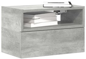 2 db betonszürke falra szerelhető éjjeliszekrény 45x26x28,5 cm