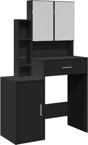 vidaXL fekete fésülködőasztal szekrénnyel 80 x 35 x 132 cm