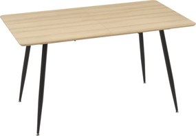 HOMCOM Étkezőasztal 4 személy részére, Konyhai Asztal, Nappali Asztal Fafeldolgozott Tetejével, Acél Lábakkal, 140 x 80 x 76 cm, Természetes | Aosom
