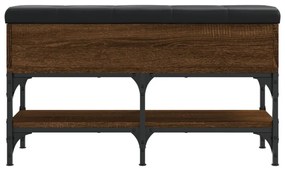 barna tölgy színű szerelt fa cipőtároló pad 82 x 32 x 45 cm