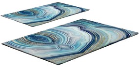 Kék fürdőszobai kilépő szett 2 db-os 60x100 cm – Foutastic