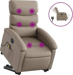 vidaXL elektromos kávészínű műbőr felállást segítő masszázsfotel