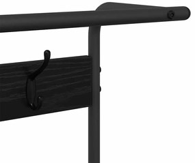 Kabáthorog polcokkal Musta tammi 75 x 34 x 184 cm Faanyag