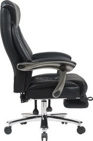 Irodai szék, fekete ekobőr/króm, teherbírás 150 kg, URIEN