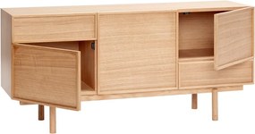 Natúr színű alacsony komód tölgyfa dekorral 140x65 cm Cube – Hübsch