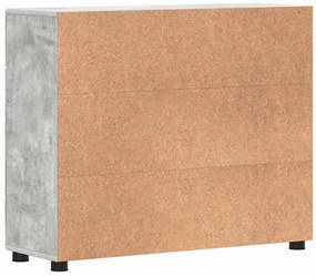Széf fiókkal tárolóval Beton szürke 88.5 x 30.5 x 73 cm Faanyag
