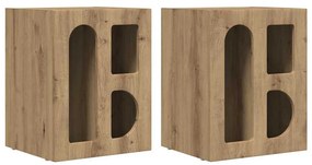 Éjjeli asztal 2 pcs Artisan tölgy 40 x 35 x 50 cm Faanyag