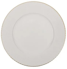 18 részes porcelán étkészlet, fehér/arany