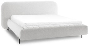 Bézs kárpitozott ágyneműtartós franciaágy ágyráccsal 160x200 cm Pointt – ELTAP