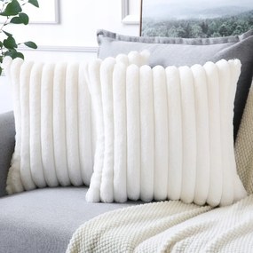 Bársony díszpárnahuzatok 45x45 cm Fehér 2 db-os csomag