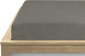 MOLTON sötétszürke fleece gumis lepedő 90 x 200 cm