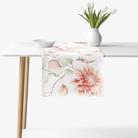 Goldea pamut asztali futó deluxe - akvarell virágok 20x120 cm