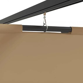 tópszínű acél pavilon függönyökkel 3 x 3 m