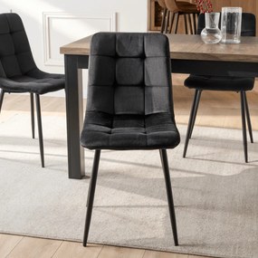 Krzesło PERU Czarne Welurowe