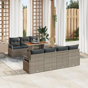 Kerti Kanapé Szett 8 pcs Szürke és Barna 100 x 55 x 73 cm