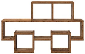 Falpolc polcokkal tárolóval Régi fa 82 x 15 x 51 cm Faanyag