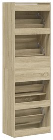 sonoma tölgy cipőszekrény 4 kihajtható fiókkal 60x34x187,5 cm