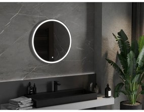 Mexen Gobi, LED kör alakú fürdoszobai tükör háttérvilágítással 70 cm, 6000K, páramentes, 9801-070-070-611-00