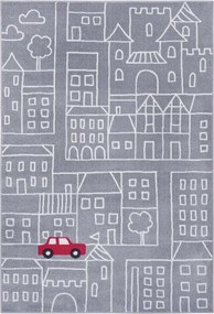 Puha színes gyerekszőnyeg,mintás- utcák,város 200x290cm