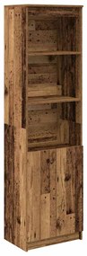 antik fa színű szerelt fa magasszekrény 50x35x180 cm