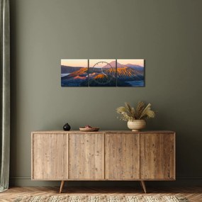 Kép a Bromo-hegyről Indonéziában (órával) (90x30 cm)