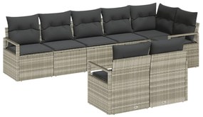 Kerti Kanapé Szett párnával tárolóval 8 pcs Világosszürke