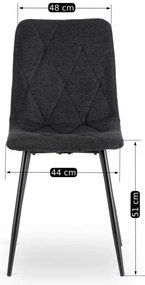 Fekete Szövet Étkezőszék ROBIN 2