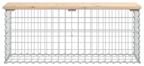 tömör fenyőfa gabion kerti pad 103x31,5x42 cm