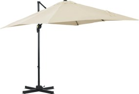 Outsunny Alumínium Kerti Napernyő 96.5x96.5x96.5 cm Eccentrikus Napernyő 360°-os Forgó Karral 5-szintű Döntéssel, Levehető Krém Szövet | Aosom