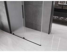 Mexen Velar, tolóajtós zuhanykabin 160 x 75 cm, 8 mm-es mattüveg, fekete matt, 871-160-075-31-70