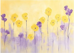 Kép - Lila és sárga virágok (70x50 cm)
