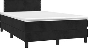 vidaXL fekete bársony rugós ágy matraccal 120x190 cm