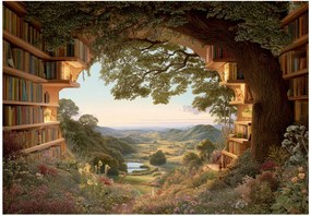 3D Fotótapéta Fa Könyvtár Hálószoba Nappali Tapéta Flizelina 150x105