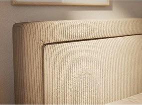 Bézs ágyneműtartós boxspring ágy 160x200 cm Fresco – Maison de Rêve