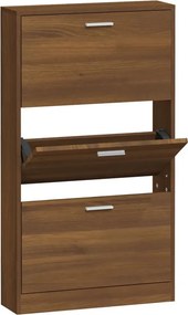 vidaXL barna tölgyszínű szerelt fa cipősszekrény 59 x 17 x 150 cm