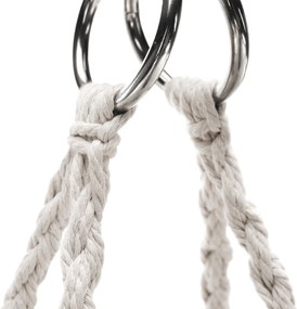 Függő hintaszék bojtokkal, fehér, DELUS