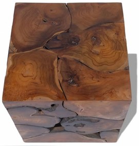 vidaXL 60 cm tömör tikfa dohányzóasztal / zsámoly