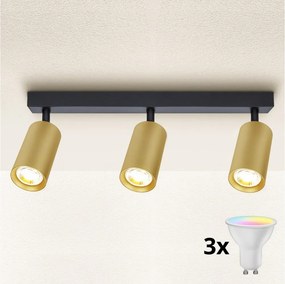 Brilagi - LED dimmelhető spotlámpa SELE GOLDEN 3xGU10/4,8W/230V fekete/arany