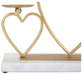 Aranyszínű-fehér gyertyatartó - Mauro Ferretti