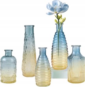 5x Dekoratív Vázák Nordic Glass Tengeri Sárga Virág Esküvő Otthoni