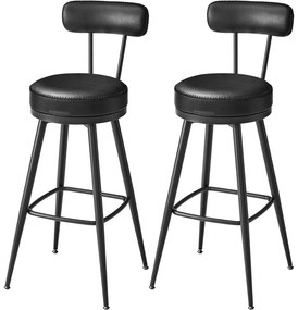 EKHO 360°-ban forgatható bárszék 2 darabos szett, 76 cm magas, tintafekete színben