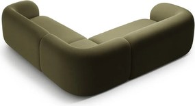 Zöld bársony sarokkanapé Kate – Micadoni