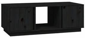 fekete tömör fenyőfa dohányzóasztal 110x50x40 cm