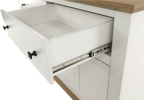 Komód MZ10, fehér/grand tölgy, LEON