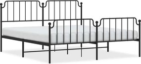 vidaXL fekete fém ágykeret fej- és lábtámlával 183 x 213 cm