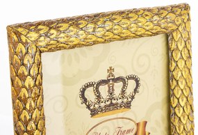 Palotakertek design barokkos aranysárga szögletes műanyag képkeret 21,5x15x12-2cm