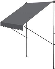 Outsunny Retractable Manual Awning 200x1.75 m Külső Terasz Rolható Napernyő Állítható Magassággal és Kurbeln 210-310 cm Fúrás Nélkül Erkélyre Kertbe S